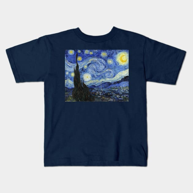 Vincent Van Gogh Starry Night Kids T-Shirt by fineartgallery